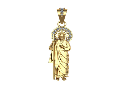 Gold Plated  San Judas Thaddeus Pendant